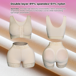 Đồ định hình hai mảnh, quần short và áo ngực, Fajas Colombianas Moldeadora, gen nịt bụng, quần bó định hình sau phẫu thuật - Product Image 6