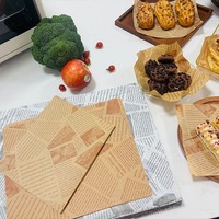Feuilles de papier sulfurisé imprimées anti-taches recyclables pour l'emballage de frites à emporter