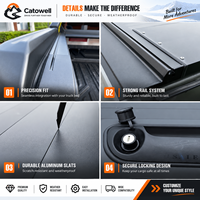 Couverture de benne rétractable en aluminium pour pick-up Ford Ranger D-Max Hilux Revo Navara Triton L200