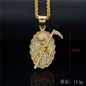Collares con Colgante de Acero Inoxidable Impermeables y Resistentes al Deslustre con Diseño Hip Hop Vintage de Hielo y Zirconia para Hombre al por Mayor - Product Image 5