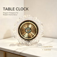 Horloge de table LED lumineuse à quartz silencieux avec cadran en nacre, décoration de luxe pour la maison, horloge de bureau ou de cheminée, cadeau de pendaison de crémaillère