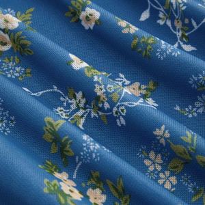 Mini robe nouée froncée à fleurs tissées douces pour femmes - Product Image 5