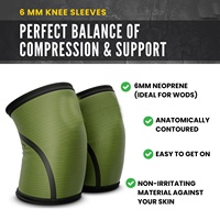 Manchons de genou personnalisés de 6 mm pour l'haltérophilie, en néoprène pour la compression, manchon de compression pour la mobilité, pour la remise en forme fonctionnelle, les soulevés de terre