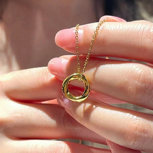 Collar de Clavícula 3D con Colgante de Banda de Möbius de Oro Puro 999 sobre Base de Agua. para tu esposa o <span class=keywords><strong>novia</strong></span> - Product Image 3