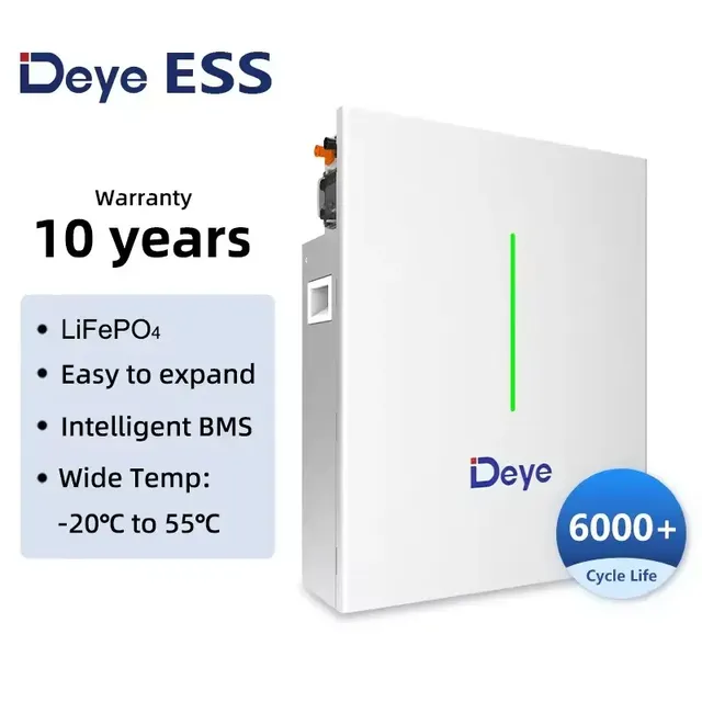 Deye RW-F10.2 Low Voltage Battery 10.2KWH 51.2v 200Ah Lithium Ion Battery for ESS Wall-Mounted