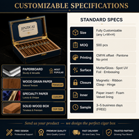 Boîtes à cigares personnalisées avec bande détachable, emballage rigide de luxe avec logo imprimé en feuille d'or pour cigares haut de gamme