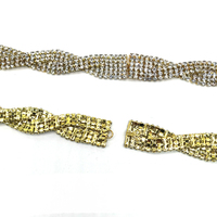 12 pouces strass dos cristal connecteurs corps chaîne cristal dos nu bikini connecteurs