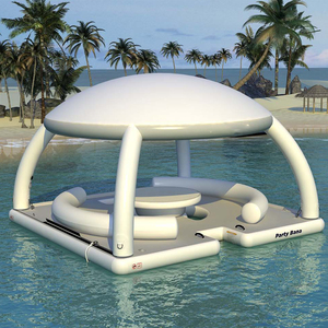 PF Custom <b>Inflatable</b> Water <b>Game</b> Floating Party Bana Raft Island Platform Dock Tent for Sale Water-tent Young and New Design Chin - Product Image 5