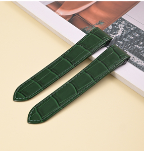 Bracelets de <span class=keywords><strong>montre</strong></span> en cuir véritable 20 mm 23 mm pour <span class=keywords><strong>Cartier</strong></span> Santos 100 avec inserts en plastique et grain d'alligator pour femme - Product Image 4