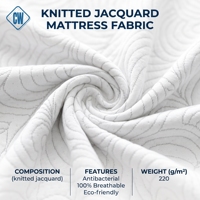Tissu de matelas ignifuge résistant à l'usure 100% polyester 220GSM, tissu jacquard tricoté pour matelas