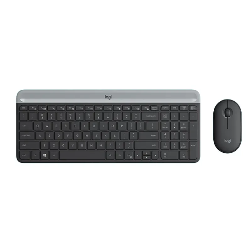 (Logitech) MK470 Набор клавиатуры и мыши, беспроводная клавиатура и мышь, Ультратонкий белый беспроводной приемник 2,4G