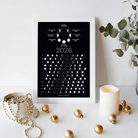 Calendrier des phases lunaires Dark Moon 2027 – Affiche murale lunaire à suspendre – Superbe cadeau unique – Suivi de la lune – Décoration artistique – Astrologie – Papier