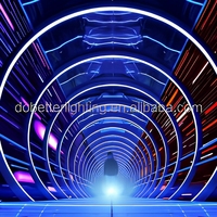 Sculpture d'art paysager en métal LED, tunnel, arche, éclairage extérieur intelligent, bande lumineuse DMX SPI avec contrôle Madrixs