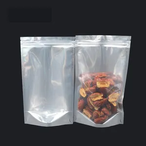 Ziplock Foil Bag With One Side Clear Stand Up Pouch