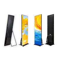 Wi-controll événement led standee debout au sol signalisation numérique led affiche présentoir écran avec roues