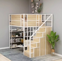 Modernes Cabrio-Doppel-Hochbett mit leerem Einzel bett und oberem Bett Kleider schrank für Schlafzimmer Hotel & Wohnzimmer