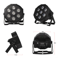 Shhehds lampu Par 7x18W RGBWA UV 6-in-1 plastik DMX LED Par Cahaya panggung Uplight