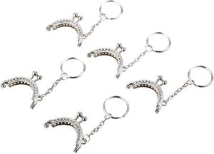 Mtsooning PCS Arch <b>Purse</b> Frame Silver Kiss Clasp Lock Coin Bag Metal Frame With Key Ring For DIY Craft Bag Handle Sewing X Cm - Product Image 1