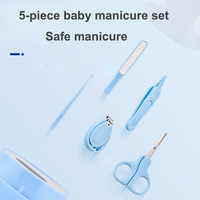 Nouvel ensemble de 5 coupe-ongles pour bébé en acier inoxydable avec logo personnalisé - Kit de soin et de toilettage pour bébé - Vente en gros