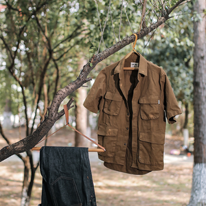 חיצוני עץ תליית עור מעיל קולב מדף בגדי סטנד <span class=keywords><strong>Rack</strong></span> האולטרה מגבת מחזיק קולב - Product Image 5