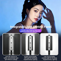 Tube lumineux LED RGB portable 100W, lumière vidéo portable bicolore à intensité variable avec batterie intégrée pour studio et tournage en extérieur