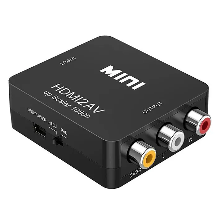 Fabriek Hd Mi Naar Av 3Rca Converter HDMI2AV Converter Cvbs Composiet Video Adapter Pal/Ntsc Met Usb-kabel