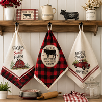 Hoshom Premium 100% Coton Serviette de Cuisine Festive Imprimée Personnalisée Linge de Cuisine Cadeau de Fêtes Faible MOQ Prix Usine OEM Vente en Gros BulkX