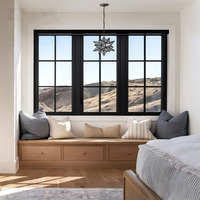 Ventanas de Aluminio con Diseño Francés a Precio de Fábrica, Ventana de Vidrio con Rejilla y Aislamiento Térmico