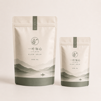 Sachet d'emballage Doypack professionnel OEM personnalisé imprimé, 100g, mat, de qualité alimentaire, refermable avec fermeture éclair, pour thé en vrac, pochette verticale