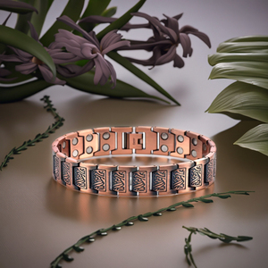 Gelang terapi magnet energi berlapis emas, kotak hadiah untuk penyembuhan, gelang energi magnetik pereda nyeri & radang sendi, baja tahan karat - Product Image 4