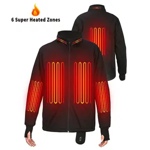 Custom Design 12V Dual Power Battery Heated Electric Man Motorcycle Men Heated Jacket for Winter Heated Coat