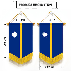 Wholesale Mini Pennant Car Flags Nauru Wall Decor <b>Small</b> Ornaments Hanging Digital Printing Satin Material - Product Image 5