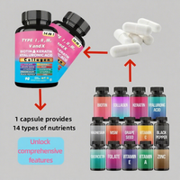 OEM Capsules Végétales Blanchissantes pour la Peau, Antioxydantes au Collagène, Suppléments à Base de Plantes avec Biotine, Kératine et Acide Hyaluronique