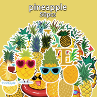 50pcs Pineapple Sticker For Pvc Waterproof Sticker Car Mobile Phone Laptop Notebook Water Bottle Stickers