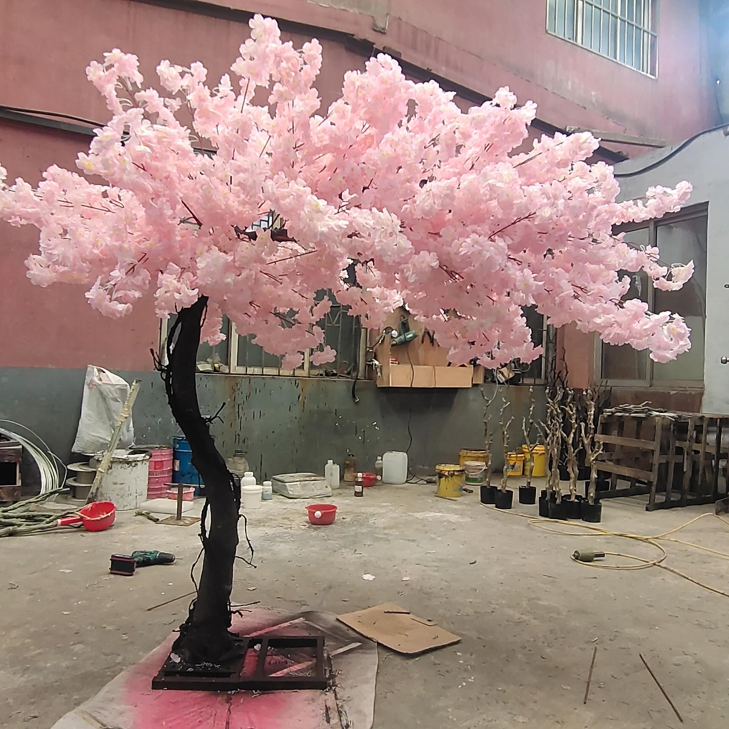 Plantas artificiales de alta calidad, árbol de cerezo en flor, centro de mesa, decoración de pared