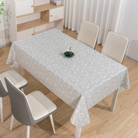 Rouleau de nappe en PVC à imprimé floral gris clair RNPT pour restaurant, housse de nappe pour table rectangulaire