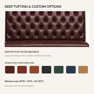 Banquette de restaurant en cuir PU capitonnée, canapé rembourré pour hôtel, hôpital, café, restaurant, USA - Product Image 3