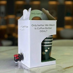 Boîte <span class=keywords><strong>de</strong></span> transport personnalisée pour café Qahwa arabe avec porte-gobelet intégré, <span class=keywords><strong>distributeur</strong></span> <span class=keywords><strong>de</strong></span> Gahwa en <span class=keywords><strong>carton</strong></span> jetable avec robinet pour les rassemblements - Product Image 1