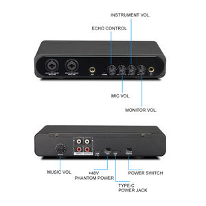 Interface audio DSP <span class=keywords><strong>pour</strong></span> diffusion en direct rechargeable, utilisation d'un instrument 2x2, karaoké, <span class=keywords><strong>carte</strong></span> <span class=keywords><strong>son</strong></span> USB - Product Image 5