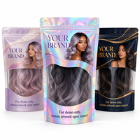 Sacs en plastique personnalisés pour perruques, vente en gros, sacs d'emballage transparents pour cheveux avec fermeture éclair, sacs de rangement transparents refermables pour perruques