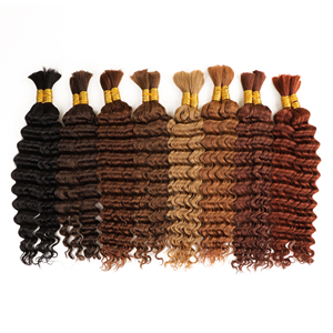 Vast Hot Sale 100% Remy Raw Human <strong>Hair</strong> 18inches Boho Braiding <strong>Indian</strong> Knotless <strong>Braids</strong> Deep Wave Bulk <strong>Hair</strong> for <strong>Hair</strong> Extensions - Product Image 1