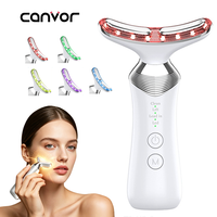 Masseur pour le cou et le visage, masseur multifonctionnel pour le visage avec deux sondes, 5 lumières colorées, 4 modes et design ergonomique