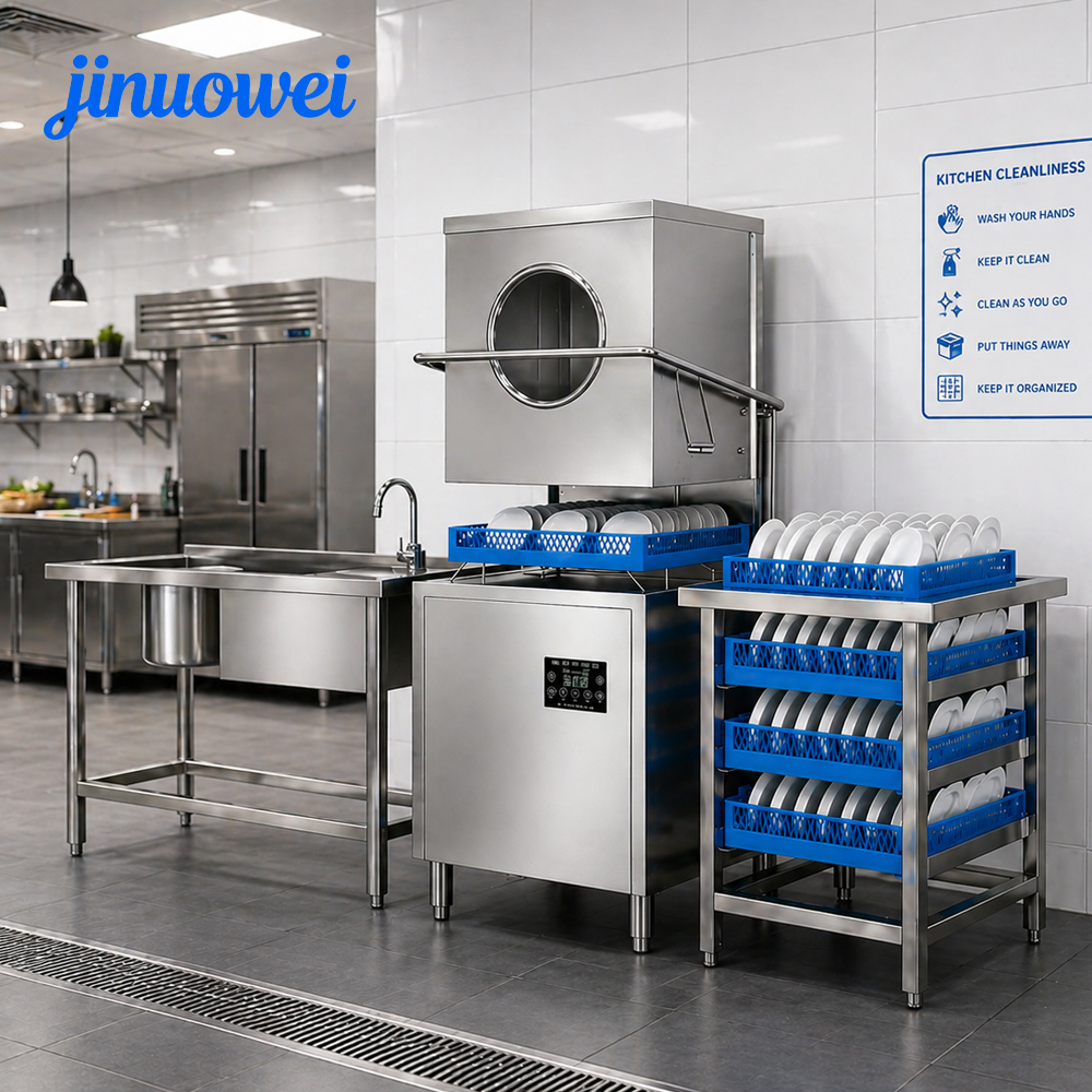 Freestanding Commercial Electric Dishwasher 4-Capacity Stainless Steel Cleaning Household Kitchen Restaurant Hotel Use