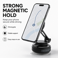 Support magnétique antichoc pour téléphone de voiture avec bras métallique et ventouse, conforme RoHS REACH, pour utilisation sur routes accidentées