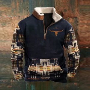 Felpa con cappuccio da <span class=keywords><strong>uomo</strong></span> Pullover di sublimazione Vintage Casual <span class=keywords><strong>Street</strong></span> Wear cappotto moda stile tribale <span class=keywords><strong>abbigliamento</strong></span> da <span class=keywords><strong>uomo</strong></span> <span class=keywords><strong>abbigliamento</strong></span> all'ingrosso - Product Image 2