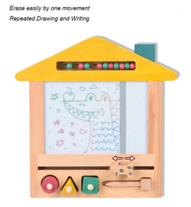 Papan Gambar Kayu Beech untuk Anak-anak dengan Pena Stempel - Product Image 4