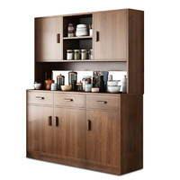 Buffet de cuisine moderne, armoire de rangement avec étagère réglable, meuble de rangement étroit en bois pour salle à manger