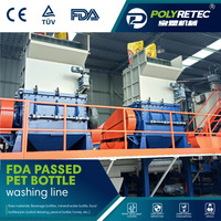 POLYRETEC Mesin Penghancur dan Pencuci Botol Plastik PET Limbah Kapasitas Tinggi 3000kghr dengan Surat Tanpa Pembeleghanan dari FDA