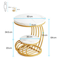 Tables d'appoint et d'angle rondes en fer, design minimaliste moderne, multifonctionnelles, portables, pour salon et bureau à domicile