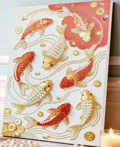Kit de peinture 5D en diamants dorés XIXI DIY en acrylique, peint à la main, sur le thème des animaux, pour la décoration de la maison, encadré - Product Image 3